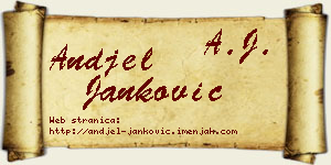Anđel Janković vizit kartica